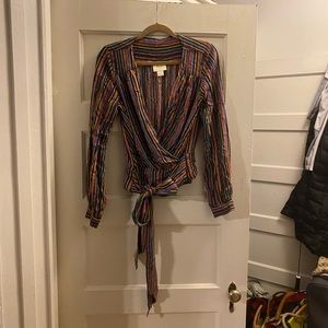 Rainbow striped anthropology shirt